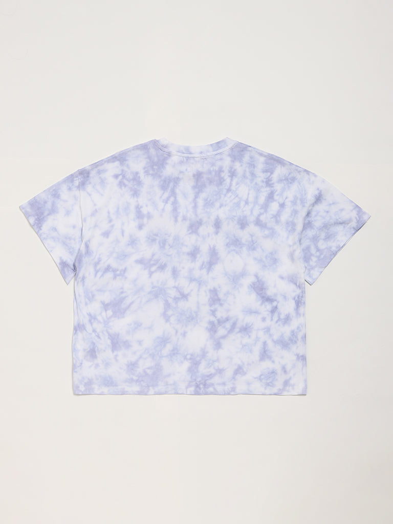 Y&F Kids Lilac Tie-Dye Printed T-Shirt