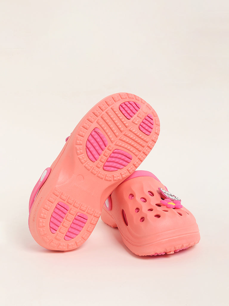 Yellow Applique-Design Pink Clogs