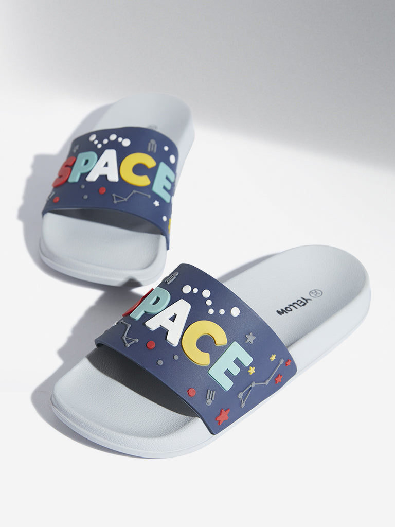 Yellow Navy and Grey Space Design Slides
