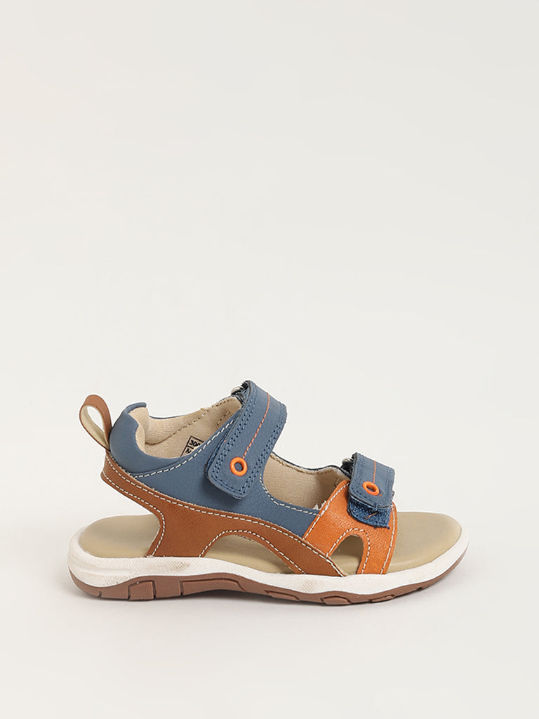 Buy Yellow Blue Two Strap Sandals from Westside
