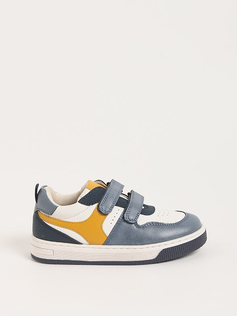 Yellow Blue Double Strap Shoes