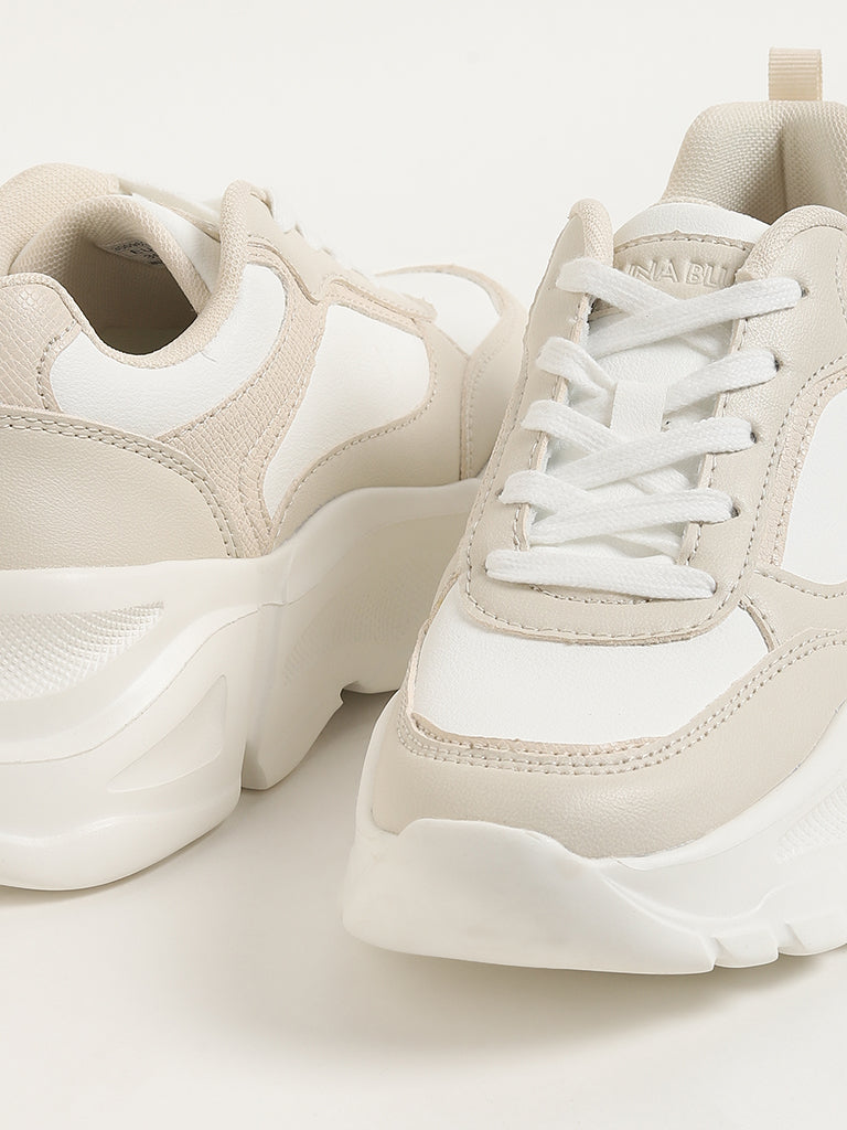 LUNA BLU Off-White Chunky Sneakers