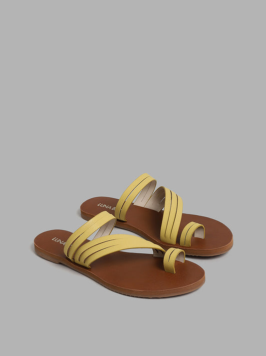LUNA BLU Yellow Multi-Strap Sandals