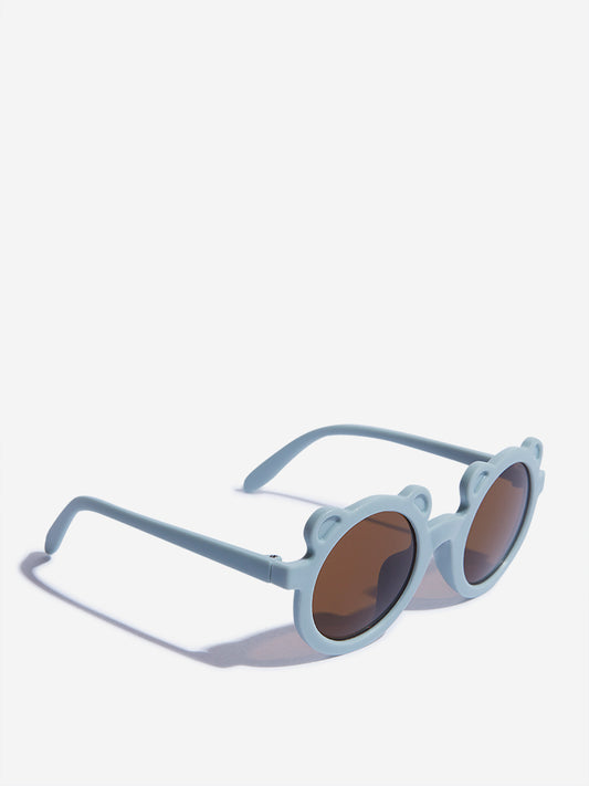 Westside Accessories Light Blue Teddy Ear Round Frame Sunglasses