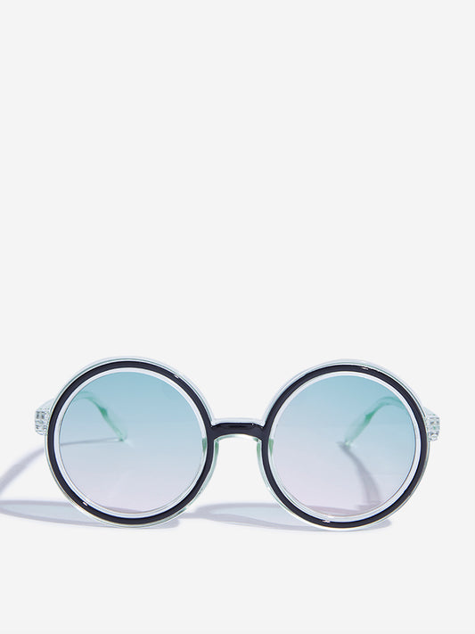 Westside Accessories Blue Round Frame Sunglasses