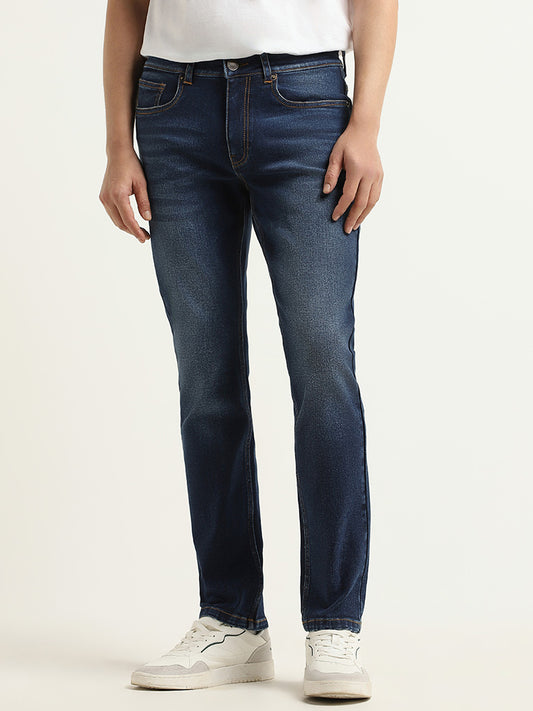 WES Casuals Dark Blue Relaxed Fit Jeans