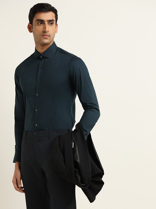 WES Formals Teal Ultra-Slim Fit Shirt