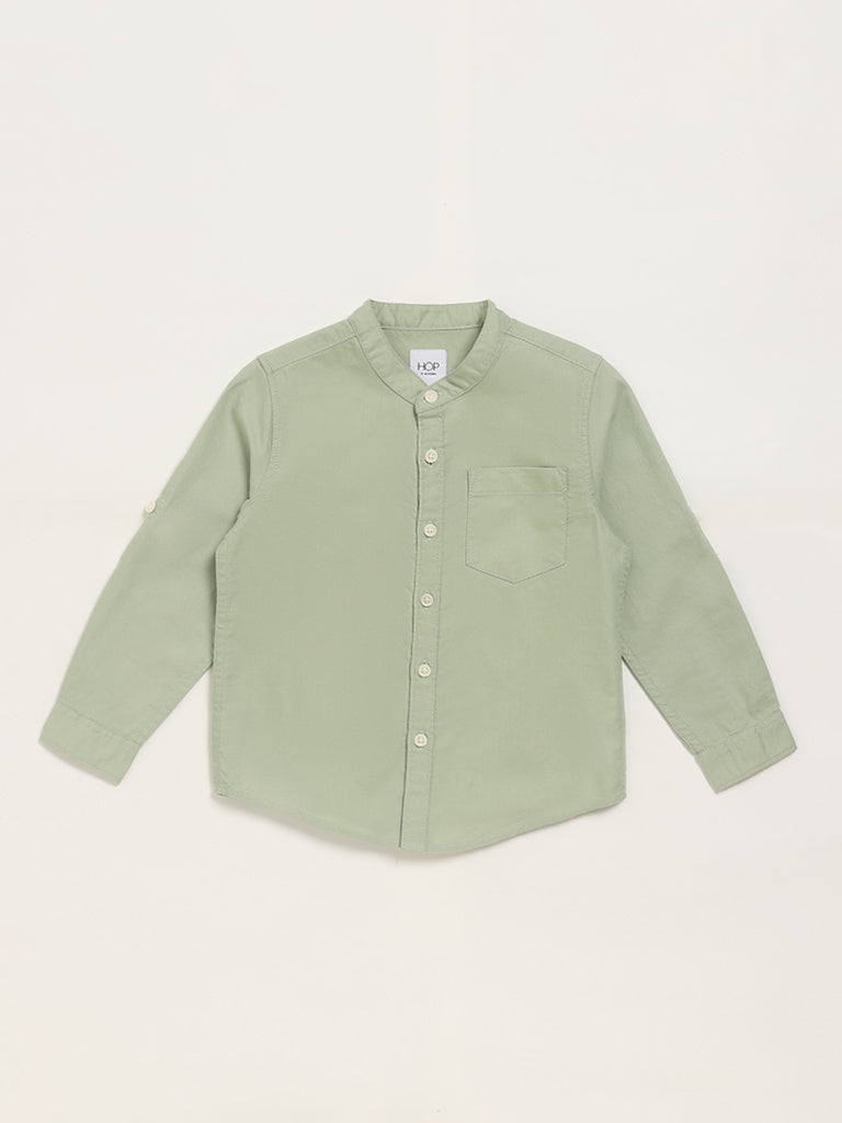 HOP Kids Plain Sage Green Shirt