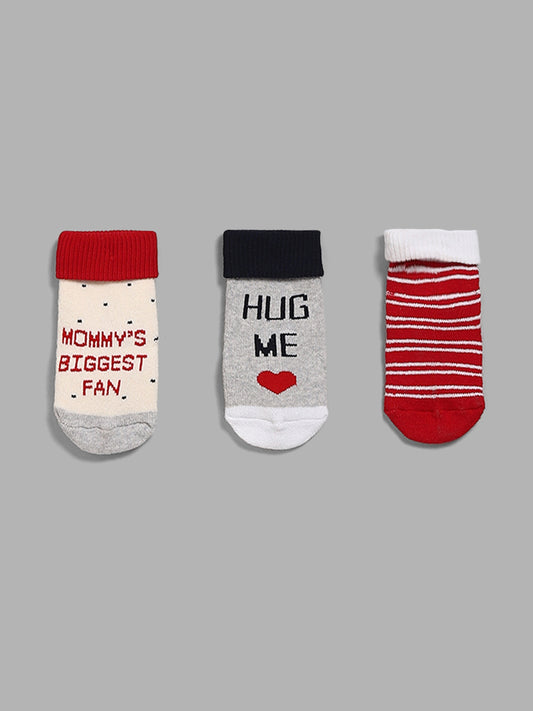 HOP Baby Multicolor Parent Themed Socks - Pack of 3