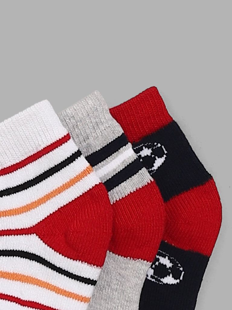 HOP Kids Multicolor Assorted Printed Socks - Pack of 3