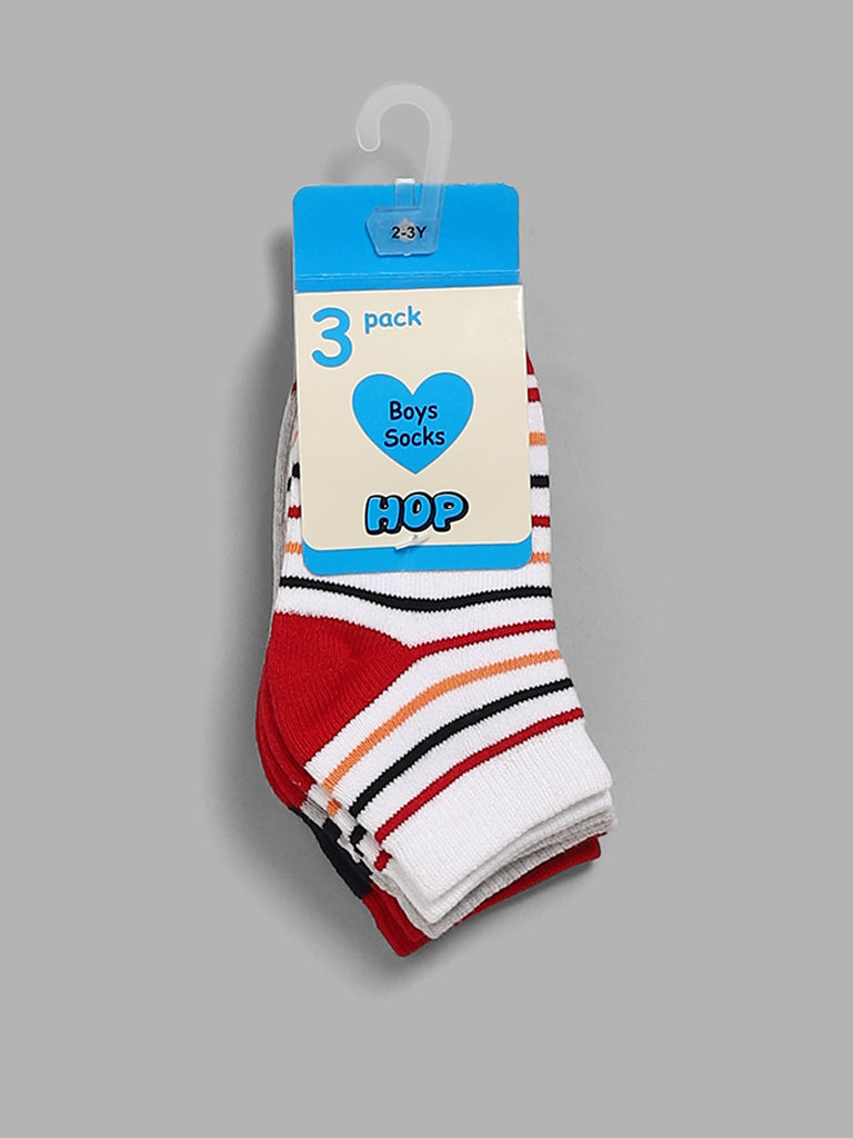 HOP Kids Multicolor Assorted Printed Socks - Pack of 3