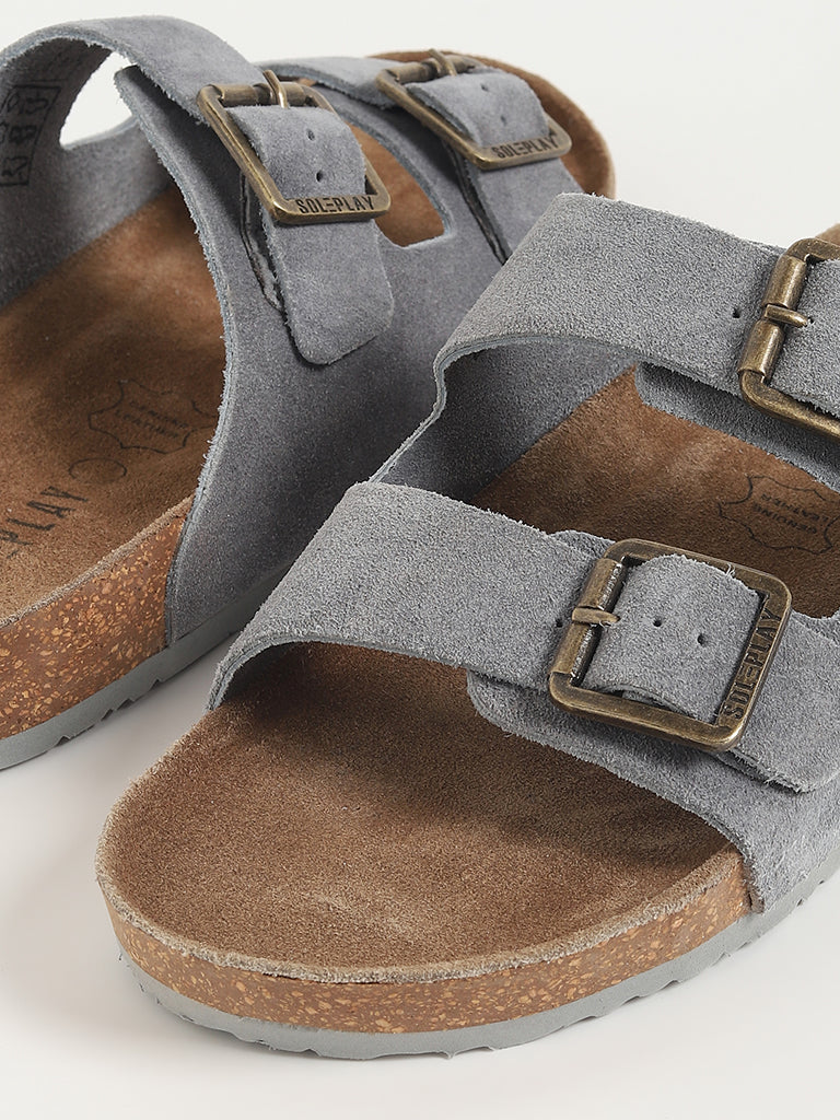SOLEPLAY Grey Cork Leather Sandals
