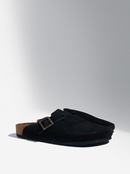 SOLEPLAY Black Mule Leather Cork Sandals