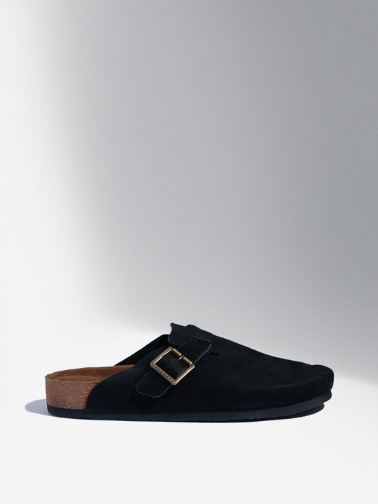 SOLEPLAY Black Mule Leather Cork Sandals