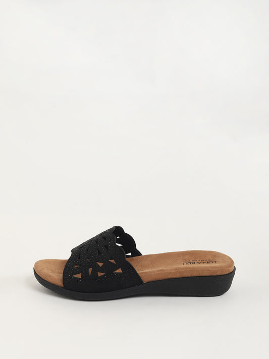 LUNA BLU Black Studded Sandals