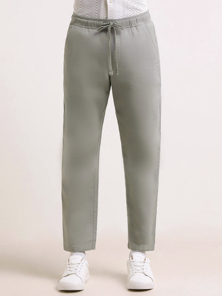 ETA Teal Mid Rise Relaxed Fit Chinos
