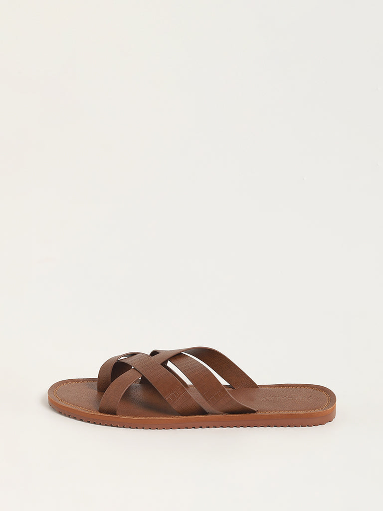 SOLEPLAY Dark Brown Toe Ring Sandals