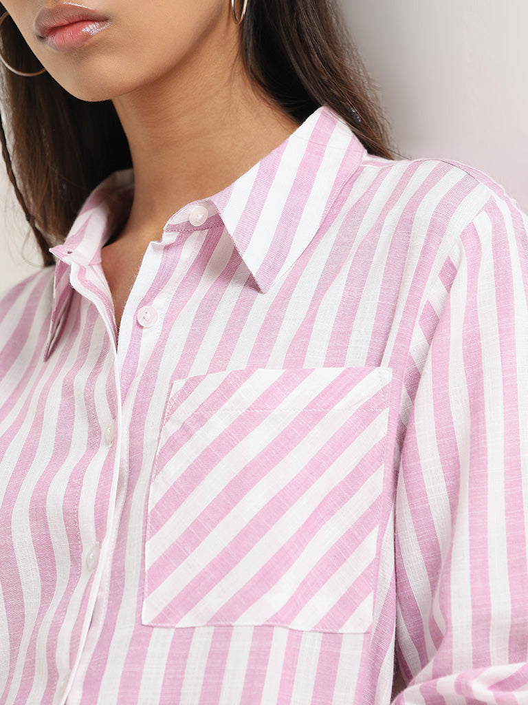 Nuon Pink Striped Shirt