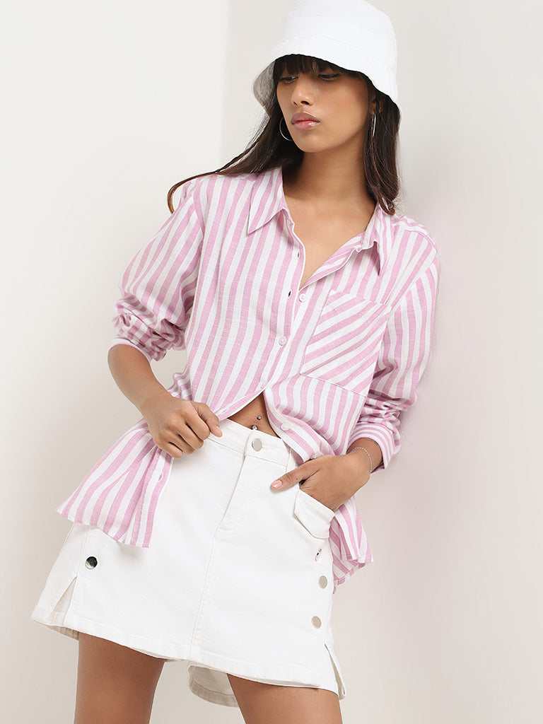 Nuon Pink Striped Shirt