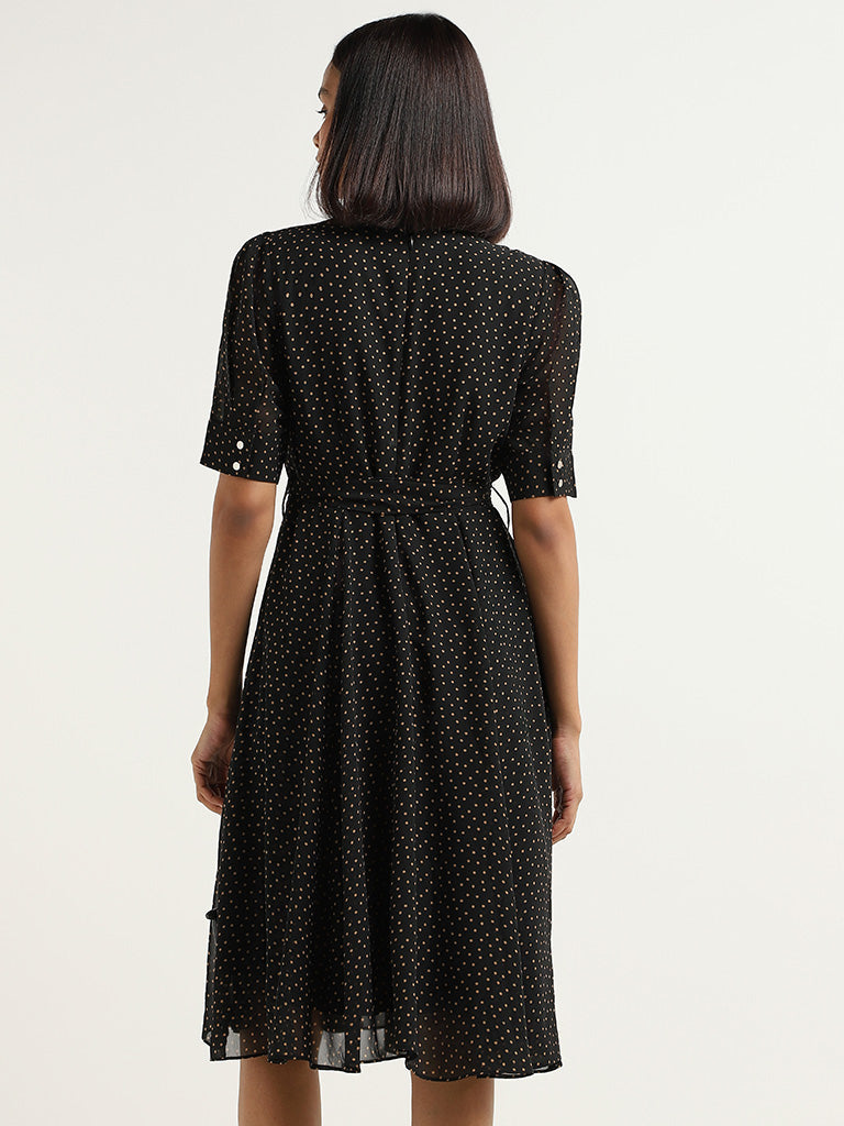 Wardrobe Black Polka-Dotted Dress