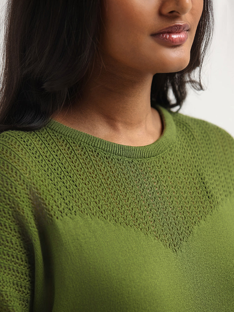 LOV Green Knitted Top
