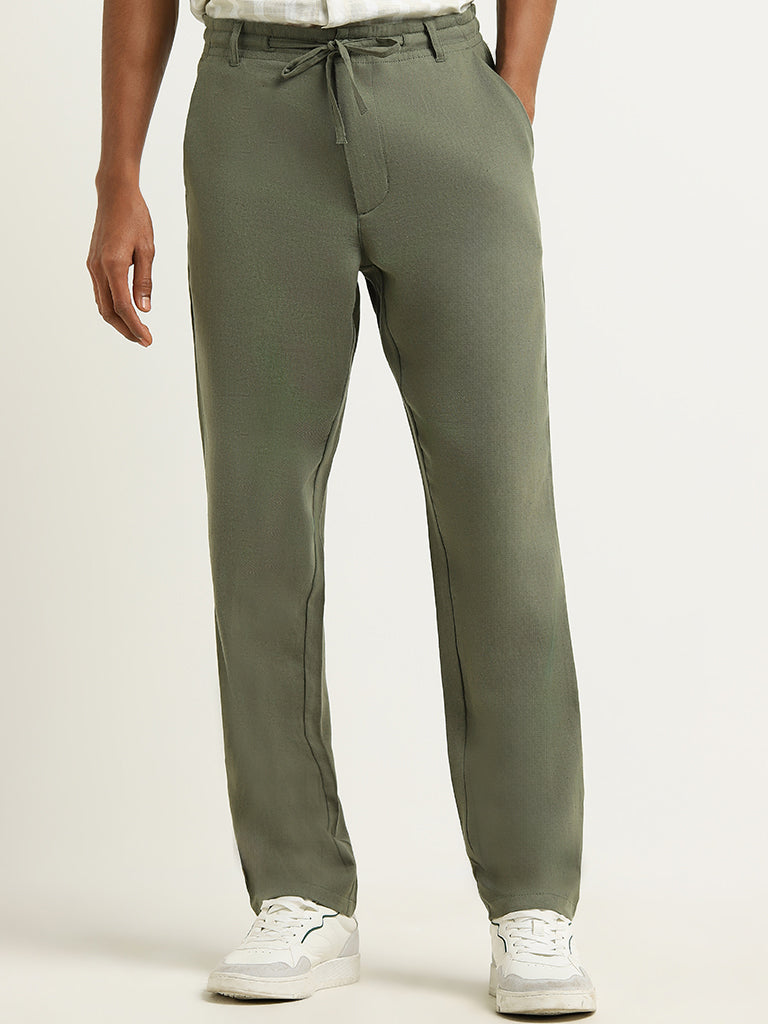 ETA Green Mid Rise Relaxed Fit Trousers