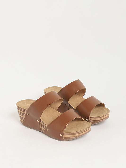 LUNA BLU Brown Wedge Sandals