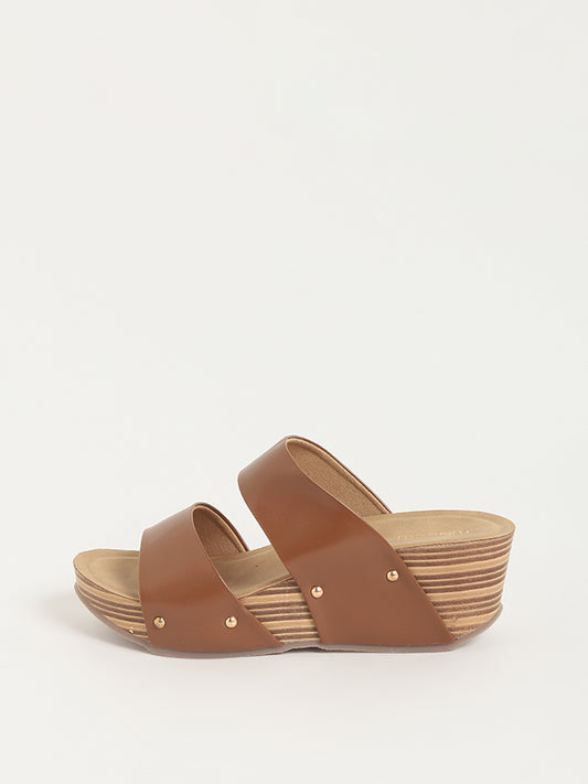 LUNA BLU Brown Wedge Sandals