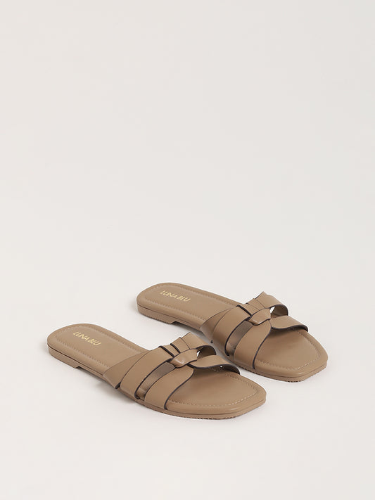 LUNA BLU Brown Double-Strap Sandals