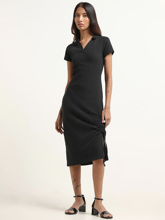 Nuon Black Ruched Dress