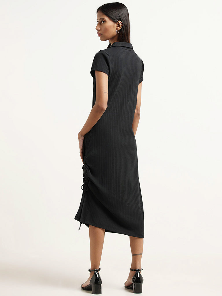 Nuon Black Ruched Dress