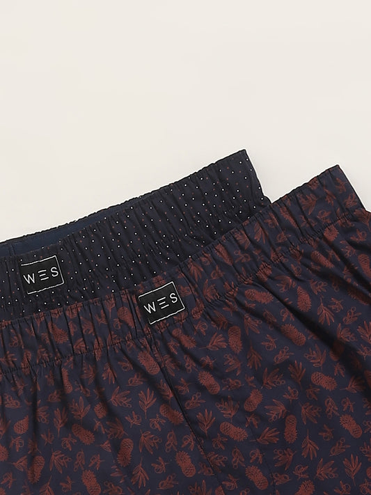 WES Lounge Navy Boxers - Pack of 2