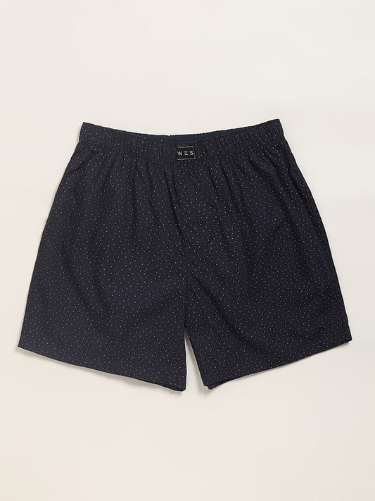 WES Lounge Navy Boxers - Pack of 2