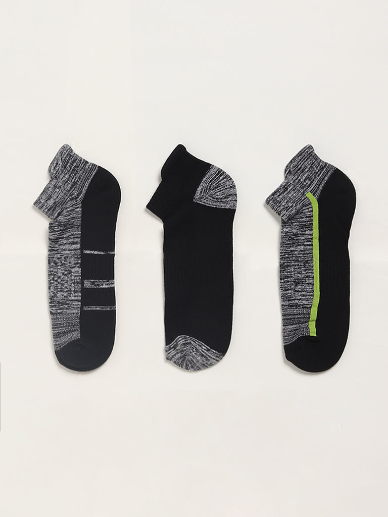 WES Lounge Grey Cotton Trainer Socks - Pack of 3