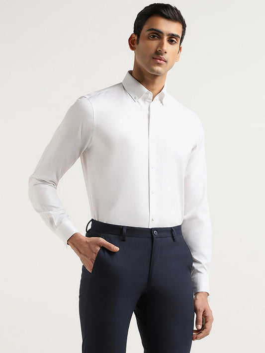 WES Formals White Slim-Fit Slim Fit Shirt