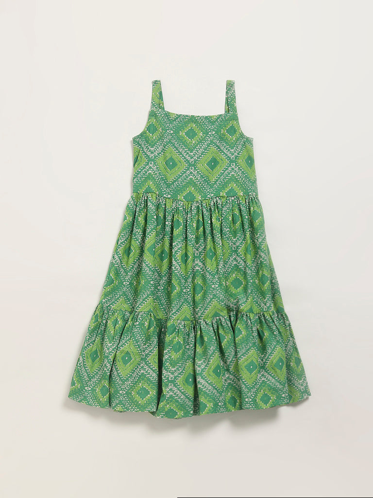 Utsa Kids Green Strappy Dress (8 -14yrs)