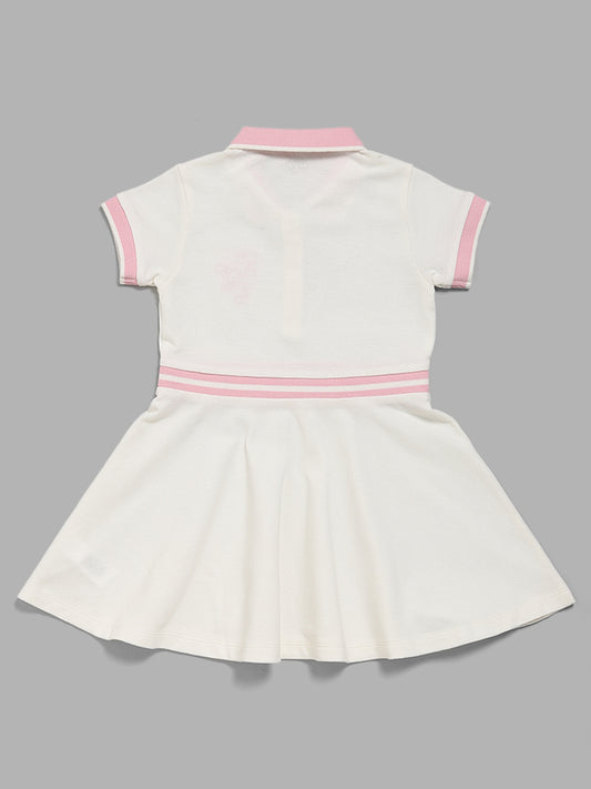 HOP Kids Off-White Collared Dress