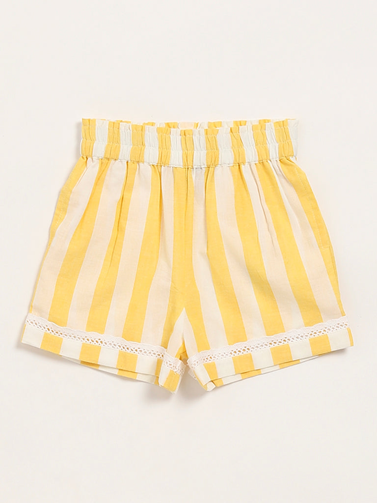 Utsa Kids Yellow Striped Shorts (2 - 8yrs)