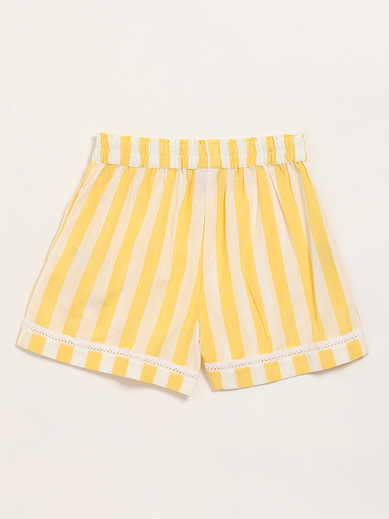 Utsa Kids Yellow Striped Shorts (8 -14yrs)