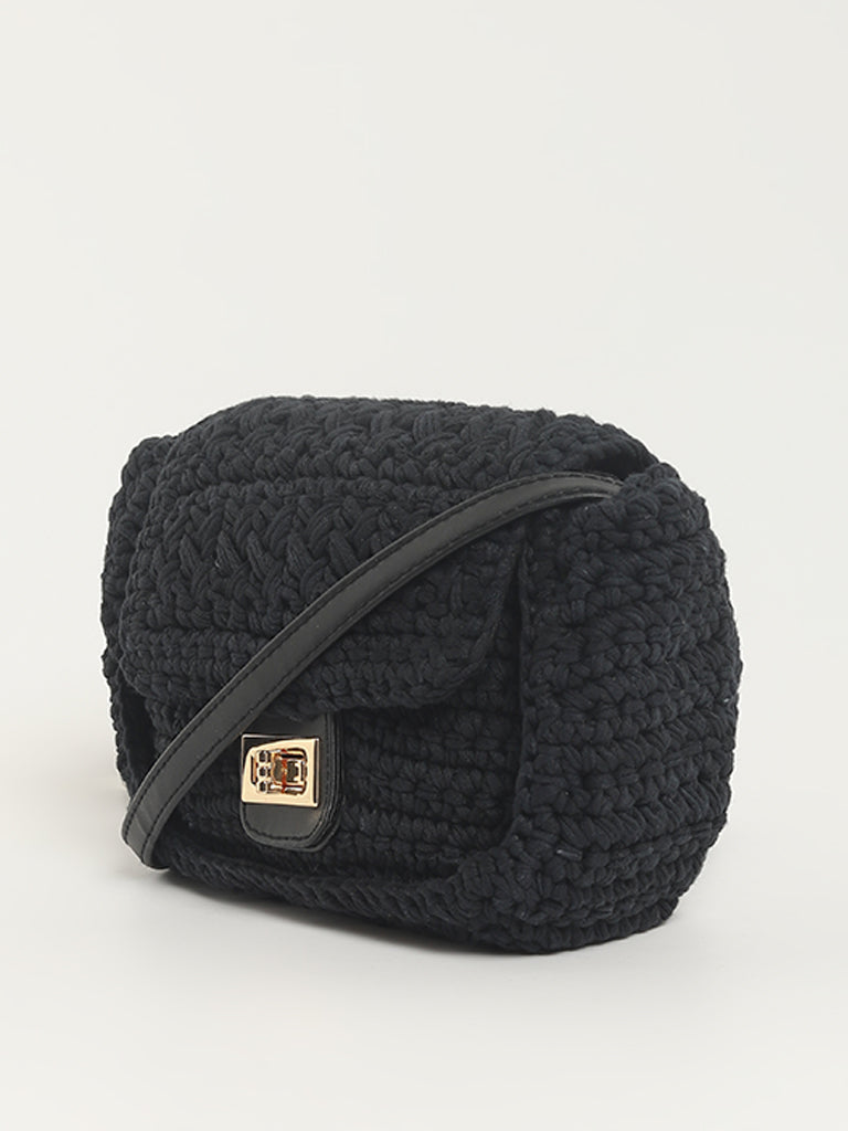 Nuon Black Macrame Bag
