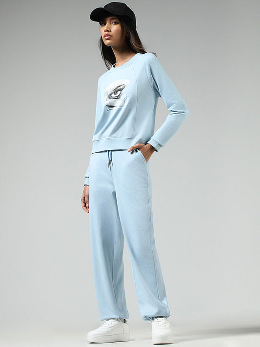 Studiofit Solid Light Blue Joggers