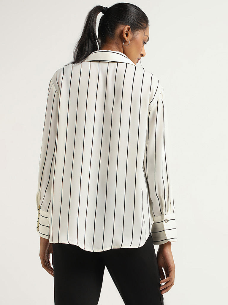 Wardrobe Off White Striped Shirt