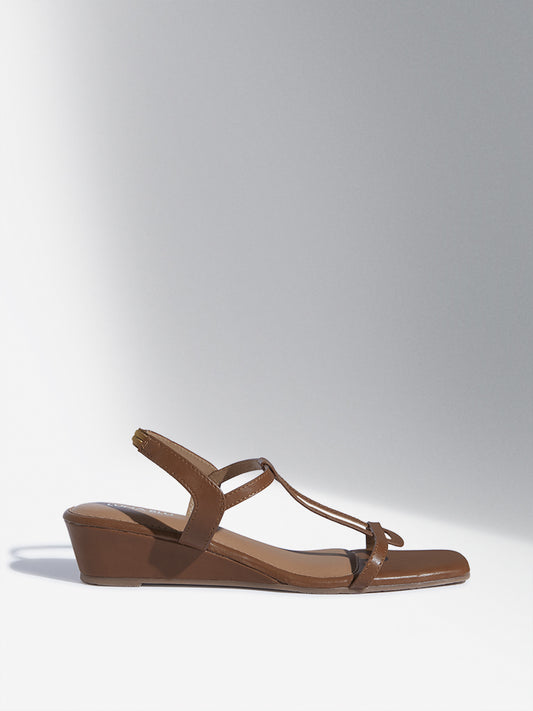 LUNA BLU Tan Multi-Strap Slingback Sandals