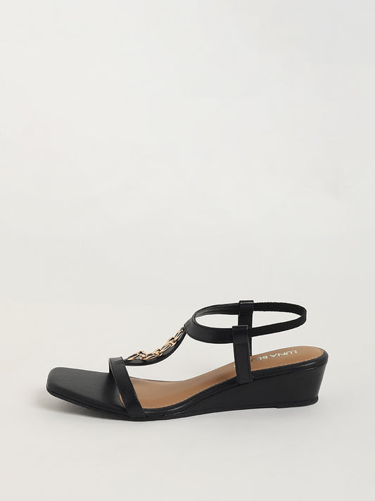 LUNA BLU Black Strappy Sandals
