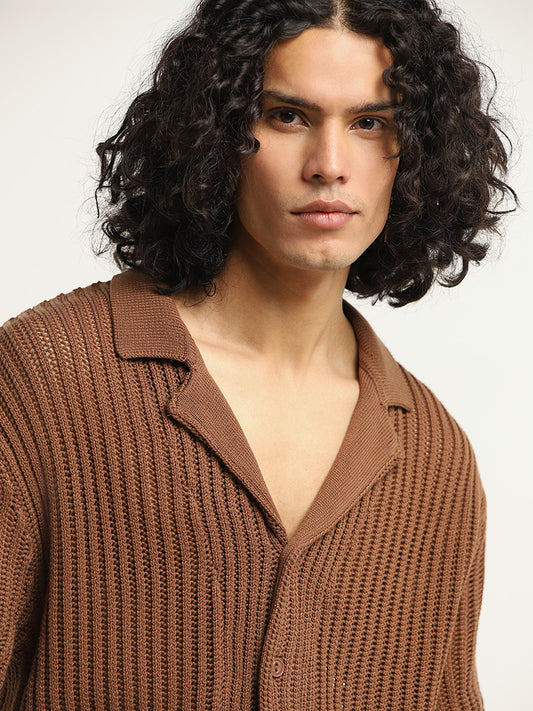 Nuon Brown Weaved Shirt