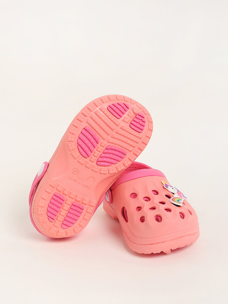 Yellow Applique-Design Pink Clogs
