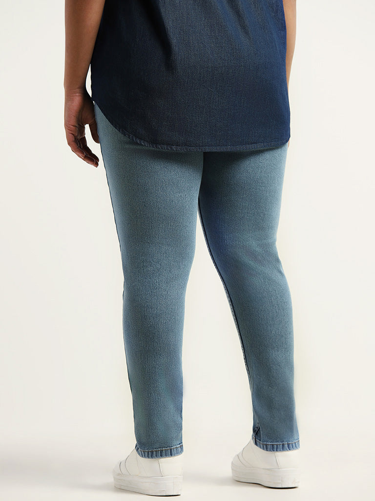 Buy Gia Blue Curvy Fit Jeggings from Westside