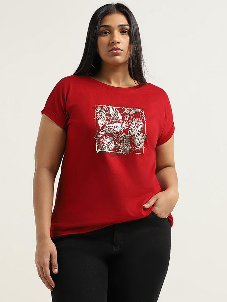 Gia Red Printed T-Shirt