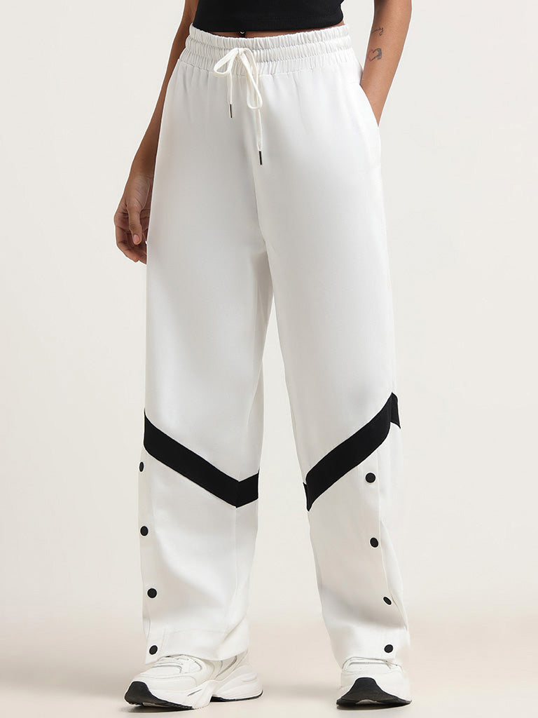 Studiofit White Cotton Trousers