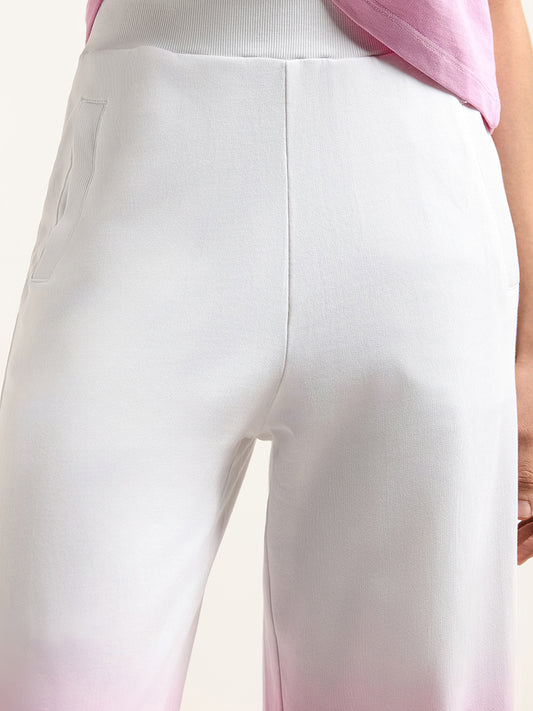 Studiofit Pink and White Ombre Cotton Track Pants